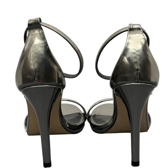 Steve Madden Stecy Silver Pewter Formal Ankle Strap 4" Stiletto Heel Women 6M - Picture 6 of 10